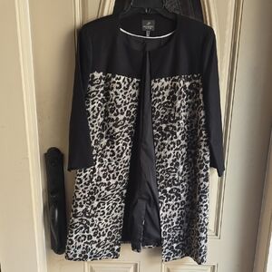 Adrianna Papell Animal Print Jacket Coat